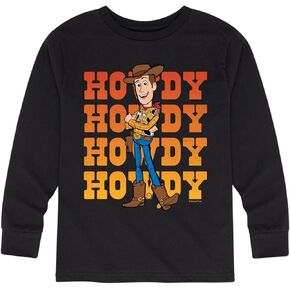 تي شيرت ديزني توي ستوري - Woody Howdy - تي شيرت برسومات طويلة الأكمام للأطفال والشباب in Saudi Arabia
