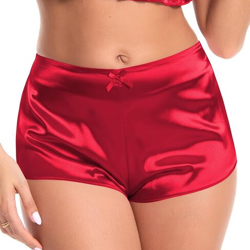 Satini Silky Satin Lingerie Shorts - Smooth Waist, Bow, Elegant Women’s Lingerie, Sleepwear in Saudi Arabia
