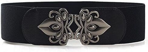Rose Buckle Wide Waist Belt, Elastic Corset Belt for Dresses and Coats, Vintage Style Women's Belt in Saudi Arabia