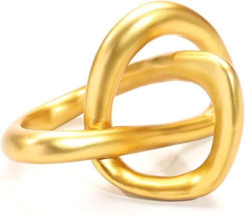 تمثال منحوت بعقدة ذهبية حديثة من Joogour - ديكور طاولة هندسي تجريدي لغرفة المعيشة، مكتب المكتب، رف الكتب | ديكورات وهدايا منزلية أنيقة باللون النحاسي (ذهبي) in Kuwait