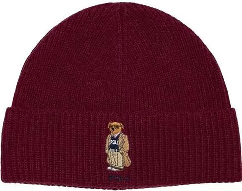 POLO RALPH LAUREN Men's Polo Bear Beanie,One Size, red Wine in Saudi Arabia