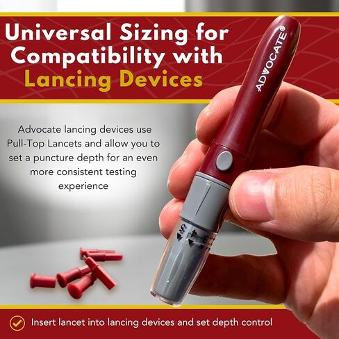 Advocate Sterile Pull-Top Lancets for Diabetes Testing Lancing Devices, Fine 30 Gauge for Blood Glucose Test, Diabetic Supplies for Blood Sugar Monitor, 100 Lancets in Kuwait