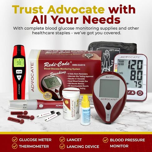 Advocate Sterile Pull-Top Lancets for Diabetes Testing Lancing Devices, Fine 30 Gauge for Blood Glucose Test, Diabetic Supplies for Blood Sugar Monitor, 100 Lancets in Kuwait