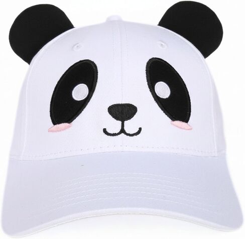 InnoBeta Panda Gifts for Women Girls, Panda Cap with Ears, Adjustable Cotton Embroidered Baseball Cap, White in Saudi Arabia