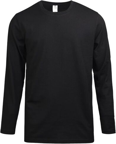 MangoDeal Long Sleeve Cotton T Shirts for Men,Basic Crewneck Plain Tee Streetwear Layering Tops S-3XL Regular Big & Tall in Kuwait