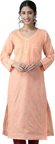 Ada Latest Indian Hand Embroidered Traditional Chikankari Cotton Kurta Kurti Kameez for Women & Girls in Saudi Arabia