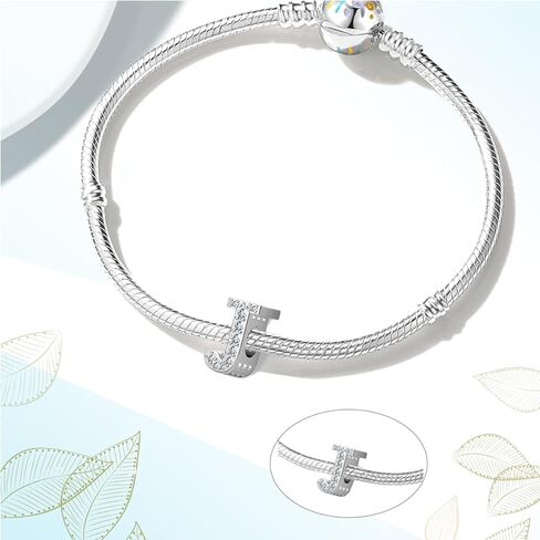 Aurevella Letter Charms 925 Sterling Silver Charms A-Z For Bracelets and Necklaces Initials Beaded Gifts For Women in Saudi Arabia