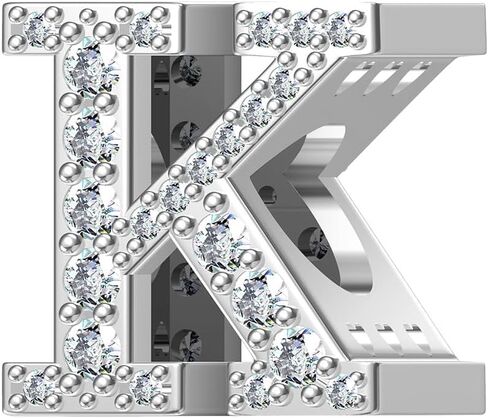 Aurevella Letter Charms 925 Sterling Silver Charms A-Z For Bracelets and Necklaces Initials Beaded Gifts For Women in Saudi Arabia