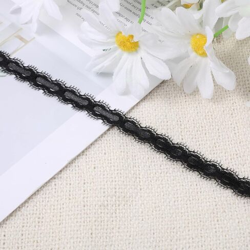 InnoHHustle Vintage Hollow Lace Choker Necklace, 2 PCS Black Tulle Lace Necklaces Long Satin Tail Tie Up Choker Necklaces Bow Tie Up Necklace for Striking Gothic Knot Prom Trendy Accessory Gifts in Saudi Arabia