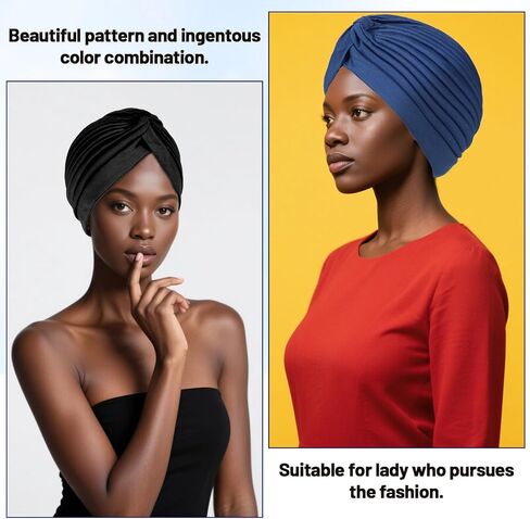 2 قطعة قبعات عمامة المرأة الأفريقية أغطية الرأس قبعات الشعر بونيه يلتف أغطية الرأس القابلة للتمدد للنوم وشاح قبعة بيني قبعة ملتوية قبعة الهند غطاء الرأس للنساء in Kuwait