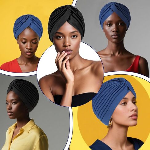 2 قطعة قبعات عمامة المرأة الأفريقية أغطية الرأس قبعات الشعر بونيه يلتف أغطية الرأس القابلة للتمدد للنوم وشاح قبعة بيني قبعة ملتوية قبعة الهند غطاء الرأس للنساء in Kuwait