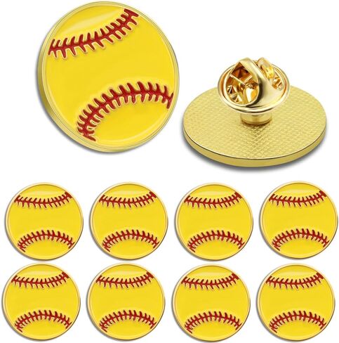 12/24/50/100Pcs Softball Sports Enamel lapel Pin School Sports Pins For Student School Backpack Hat Decor in Saudi Arabia