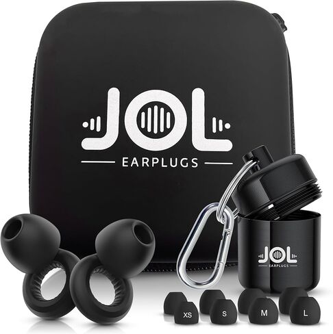 JOL Earplugs | 2 Pack | Reusable Silicone Earplugs for Sleep, Focus & Work | Ultra-Comfortable | Hearing Protection for Snoring, Tinnitus Relief & Musicians | Aluminum Keychain Case in Saudi Arabia