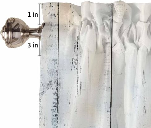 Window Valance Curtain, Spring Pink Flowers Light Wood Grain Shade Short Curtain for Kitchen Bathroom Living Room Bedroom Privacy Rod Pocket Drapes 54" W x 18" L 1 Panel in Saudi Arabia