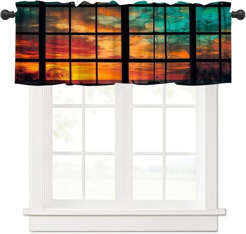 VUMIVI William Morris Valance Curtain Colorful Flowers Birds Vintage Abstract Art Illustration Window Treatments for Kids Boys Girls Bedroom Kitchen Living Dining Room Office 54x18inch in Saudi Arabia