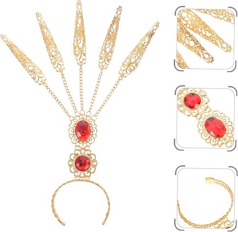 Homoyoyo 2pcs Performance Props Stage Nail Covers Long Pointed Fingernail Claw for Dance Golden in Saudi Arabia