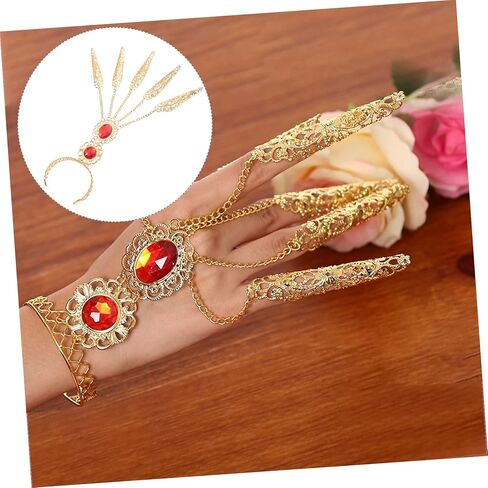 Homoyoyo 2pcs Performance Props Stage Nail Covers Long Pointed Fingernail Claw for Dance Golden in Saudi Arabia