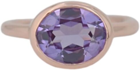 HJ STORE 925 Solid Silver Band | Natural Amethyst Gemstone Statement Stacking Rings For Women & Men | 10x12 mm | Oval Shape Ring in Saudi Arabia