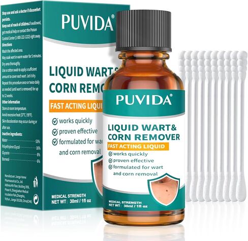 مزيل الثآليل والذرة السائل من بوفيدا مع حمض الساليسيليك بنسبة 17% - علاج سريع المفعول للثآليل الشائعة والأخمصية على اليدين والقدمين - محلول موضعي سهل الاستخدام، 30 مل in Saudi Arabia