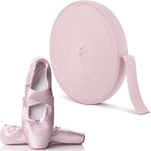 43.74 Yards Ballet Elastic Pointe Shoe 0.87 Inch Comfortable Minimalist Ballet Strap Satin Roll Stretch Ribbon for Gift Accessories in Saudi Arabia