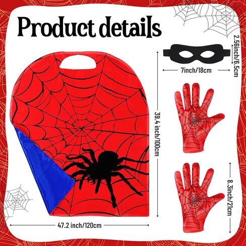 Geyoga Spider Cape Set for Adult Spider Web Gloves and Black Face Mask Suitable for Halloween Masquerade Birthday Costume Party School Homecoming Cosplay Dress and Holiday Costumes in Saudi Arabia