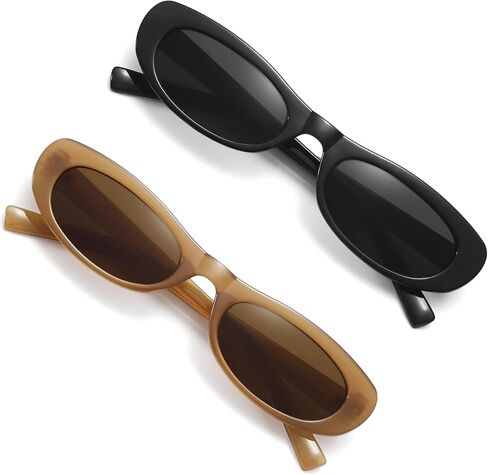 STORYCOAST Narrow Retro Oval Sunglasses for Women UV400, Elegant Chic Shades for Vacation, Shopping, Special Events in Saudi Arabia