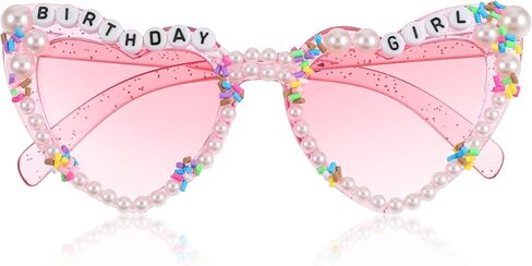 APLZGMG Birthday Glasses Happy Birthday Heart Shaped Sunglasses Pink Birthdays Girl Sunglasses for Birthdays Party in Saudi Arabia
