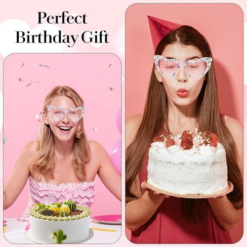 APLZGMG Birthday Glasses Happy Birthday Heart Shaped Sunglasses Pink Birthdays Girl Sunglasses for Birthdays Party in Saudi Arabia