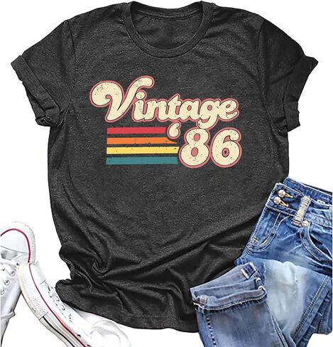 Vintage 1985 Shirt Women 40th Birthday Tshirt Forty Gift Shirts 40 Years of Birthday Party Tee Born in 1985 Novelty Top in Kuwait