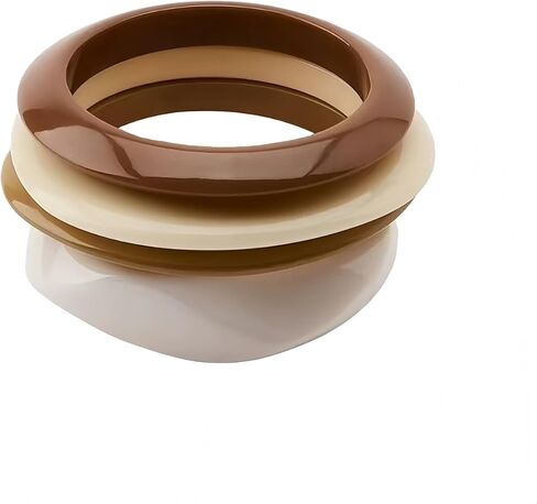 ZZQPSD Chunky Gold Bracelet Stack for Women - 4Pcs Stackable Bangles Set with Tortoise Shell & Jelly Styles, Fashion Statement Jewelry in Saudi Arabia