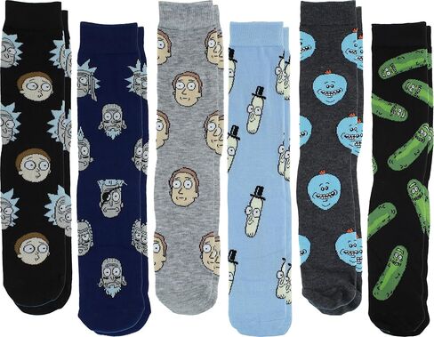 Hyp Rick and Morty Men's Casual Crew Socks, 6-Pack, Size 8-12 in Saudi Arabia