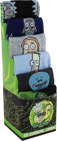 Hyp Rick and Morty Men's Casual Crew Socks, 6-Pack, Size 8-12 in Saudi Arabia