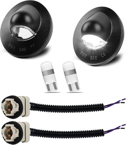 LED License Plate Light Housing - Tag Lamps Lens Assembly Compatible with F150 F250 F350 F450 F550 Ford Super Duty Bronco Excursion Expedition Explorer Ranger Pickup Truck, Pack of 2 in Saudi Arabia