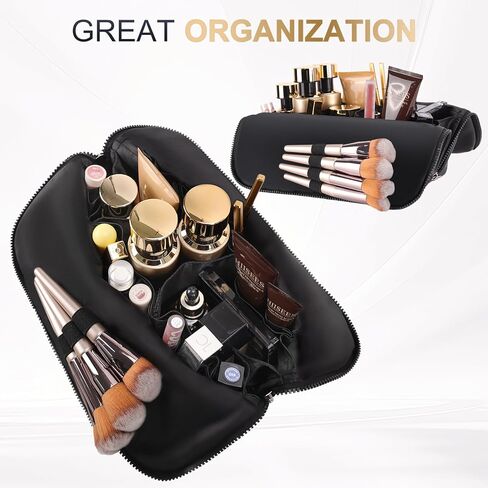 حقيبة مكياج وأدوات الزينة للسفر من دادوب، منظم حقيبة مستحضرات تجميل كبير مقاوم للماء مع 28 جيبًا وحجرة قابلة للتعديل و4 حوامل للفرش in Kuwait