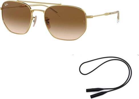 حزمة النظارات الشمسية Ray-Ban RB3707: RB 3707 001/51 Arista بني متدرج شفاف ومقود سيليكون عالمي مضاد للانزلاق in Saudi Arabia