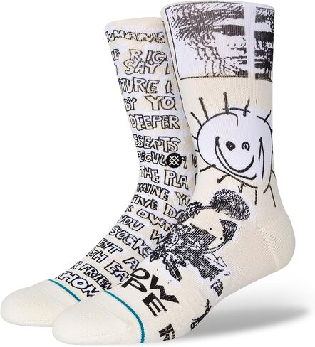 جوارب Stance Dear Humans Crew (MD (حذاء رجالي 6-8.5، حذاء نسائي 8-10.5، أبيض فاتح) in Saudi Arabia