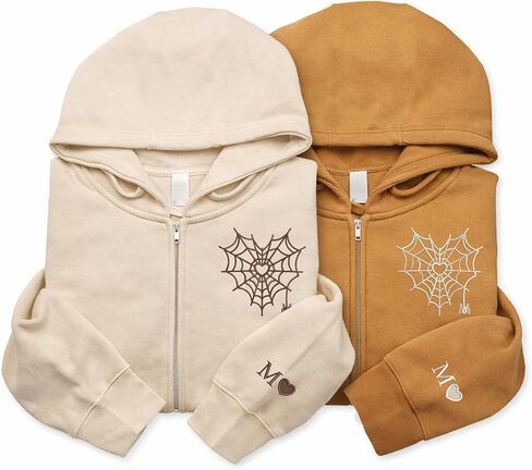 UrbanNEST Personalized Embroidered Couple Zip Hoodie, Custom Matching Hoodies for Couples, Couple Gifts, Valentine in Saudi Arabia