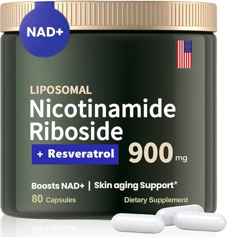 Liposomal Nicotinamide Riboside 900mg, NAD Supplements for Women, NAD Resveratrol Supplement, Quercetin, High Purity NMN Supplement Alternative for Anti-Aging, Energy, Focus(80 Capsules) in Saudi Arabia