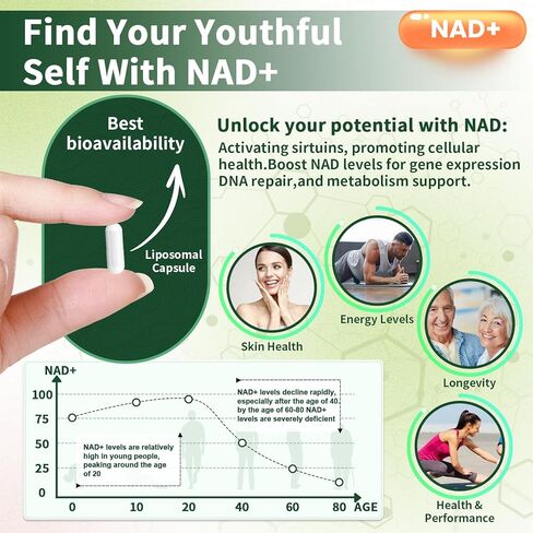 Liposomal Nicotinamide Riboside 900mg, NAD Supplements for Women, NAD Resveratrol Supplement, Quercetin, High Purity NMN Supplement Alternative for Anti-Aging, Energy, Focus(80 Capsules) in Saudi Arabia