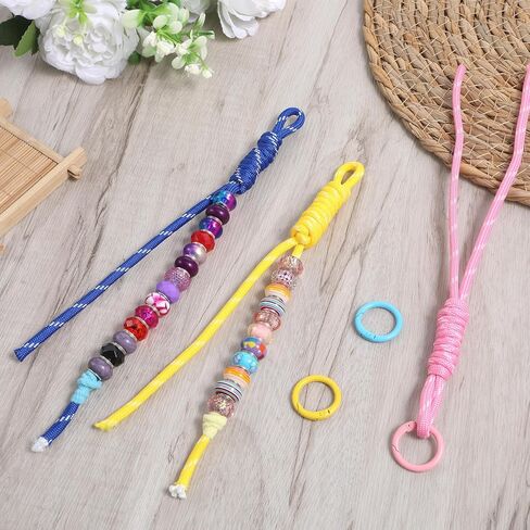 Bruislard Rope Keychain, Paracord Keychain Bag Charms, 12 Pcs Colorful Braided Corde Paracord Rope Key chain Bag Charm for Purse Handmade Ropes Key Chain Backpack Handbag Decoration Accessories in Saudi Arabia