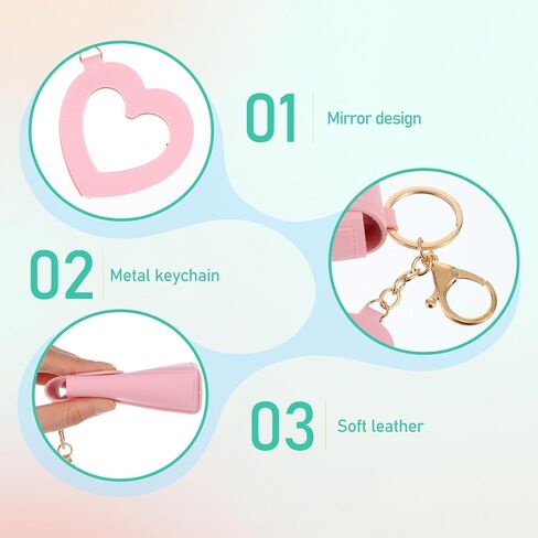 Gsbnjuy 6 قطع حامل أحمر الشفاه سلسلة مفاتيح جلدية محمولة للشفاه سلسلة مفاتيح مرطب الشفاه حامل منظم أحمر الشفاه للسفر حقيبة تخزين المكياج مع مرآة للنساء عطر طلاء أظافر عيد الميلاد in Kuwait