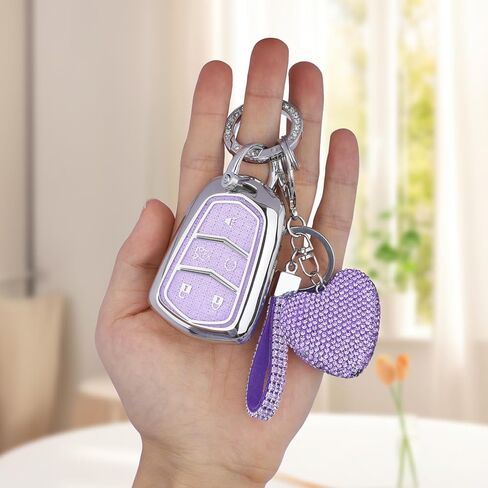 غطاء مفتاح Vicoca for Cadillac مع سلسلة مفاتيح Diamond Heart in Saudi Arabia
