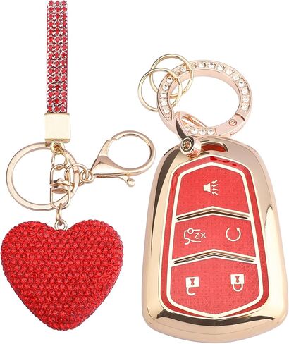 غطاء مفتاح Vicoca for Cadillac مع سلسلة مفاتيح Diamond Heart in Saudi Arabia