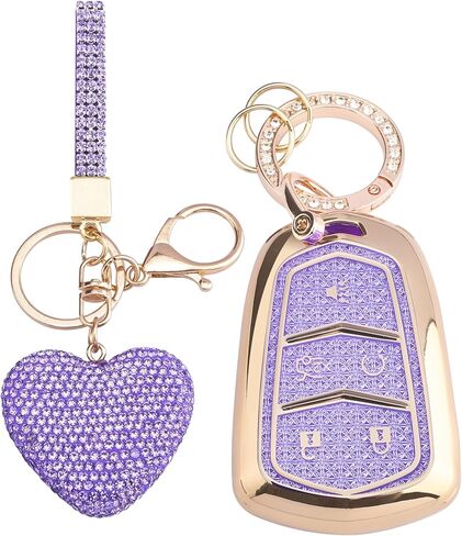 غطاء مفتاح Vicoca for Cadillac مع سلسلة مفاتيح Diamond Heart in Saudi Arabia