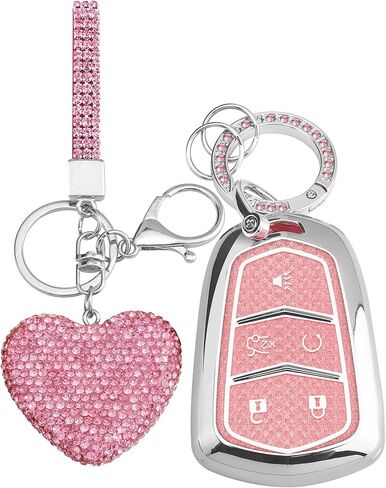 غطاء مفتاح Vicoca for Cadillac مع سلسلة مفاتيح Diamond Heart in Saudi Arabia