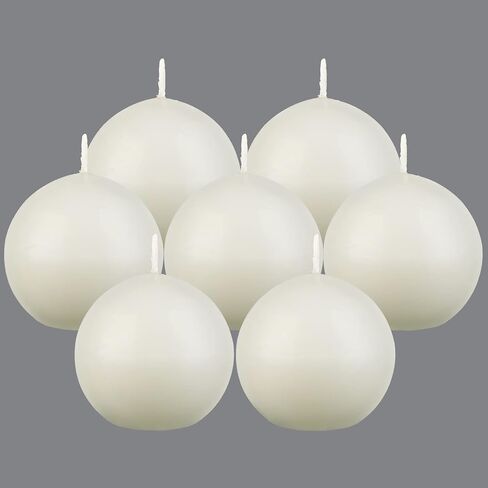 Tondiamo 7 Pieces Round Candles Ball Candles Unscented Round Ball Candle Decorative 1.96 Inch for Wedding Baby Shower Birthday Christmas Holiday Celebration Valentines Home(White) in Saudi Arabia