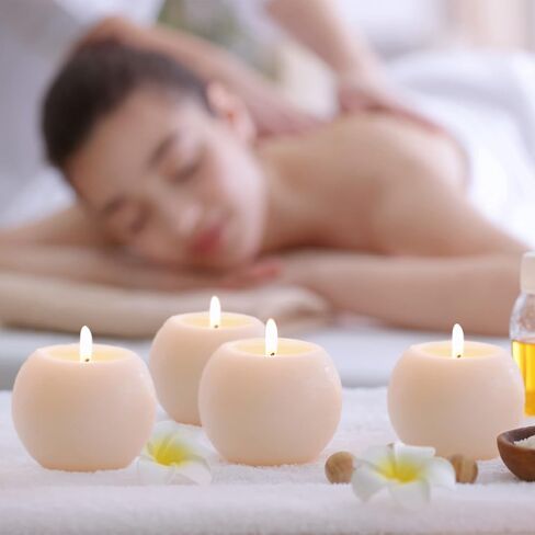 Tondiamo 7 Pieces Round Candles Ball Candles Unscented Round Ball Candle Decorative 1.96 Inch for Wedding Baby Shower Birthday Christmas Holiday Celebration Valentines Home(White) in Saudi Arabia