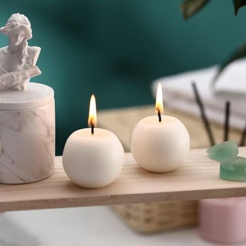 Tondiamo 7 Pieces Round Candles Ball Candles Unscented Round Ball Candle Decorative 1.96 Inch for Wedding Baby Shower Birthday Christmas Holiday Celebration Valentines Home(White) in Saudi Arabia