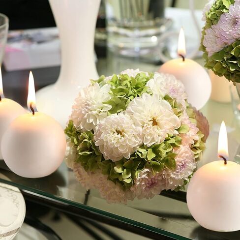 Tondiamo 7 Pieces Round Candles Ball Candles Unscented Round Ball Candle Decorative 1.96 Inch for Wedding Baby Shower Birthday Christmas Holiday Celebration Valentines Home(White) in Saudi Arabia