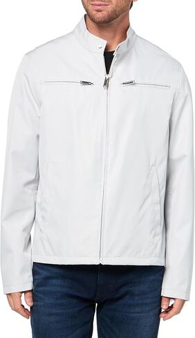 KARL LAGERFELD mens Zip Front Stand Collar Chest Pocket Jacket in Saudi Arabia